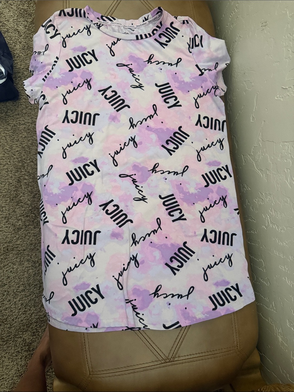 Juicy Couture Pink and Lavender Tie-Dye Logo Mini Skirt